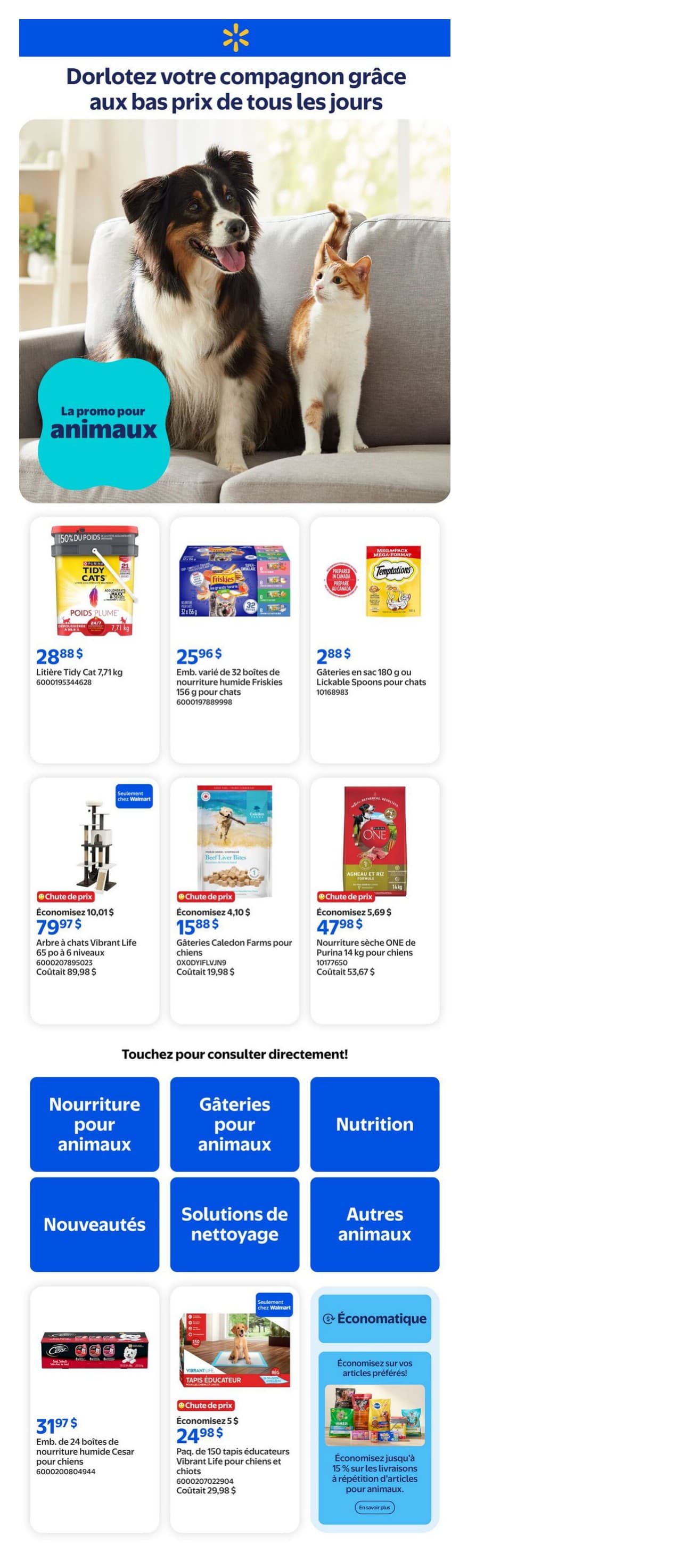 La promo pour animaux