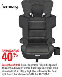 harmony high back booster