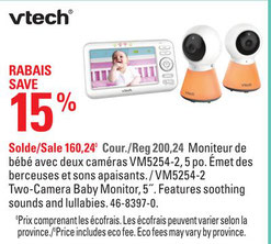 Canadian Tire Quebec Moniteur De Bebe Avec Deux Cameras Vm5254 2 5po Vtech Weekly Flyer